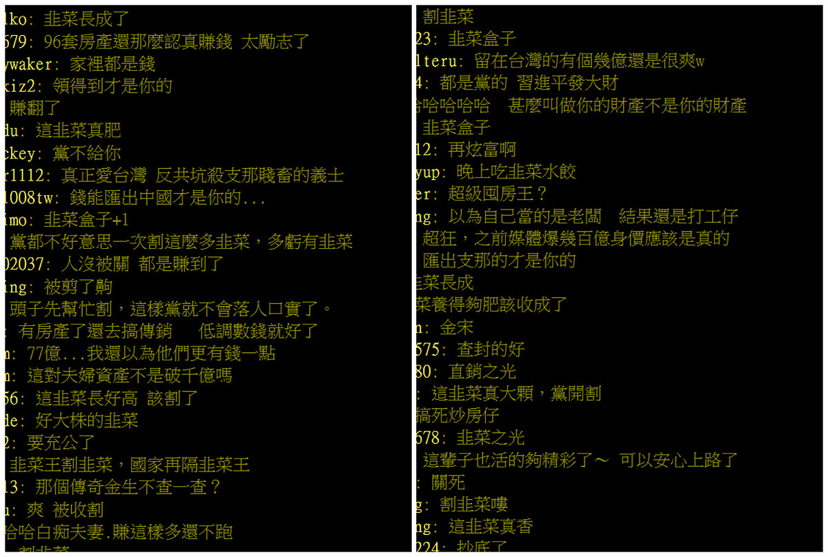 林瑞陽、張庭價值台幣77億的房產慘遭查封，被台灣網友狂酸。 圖：翻攝自PTT