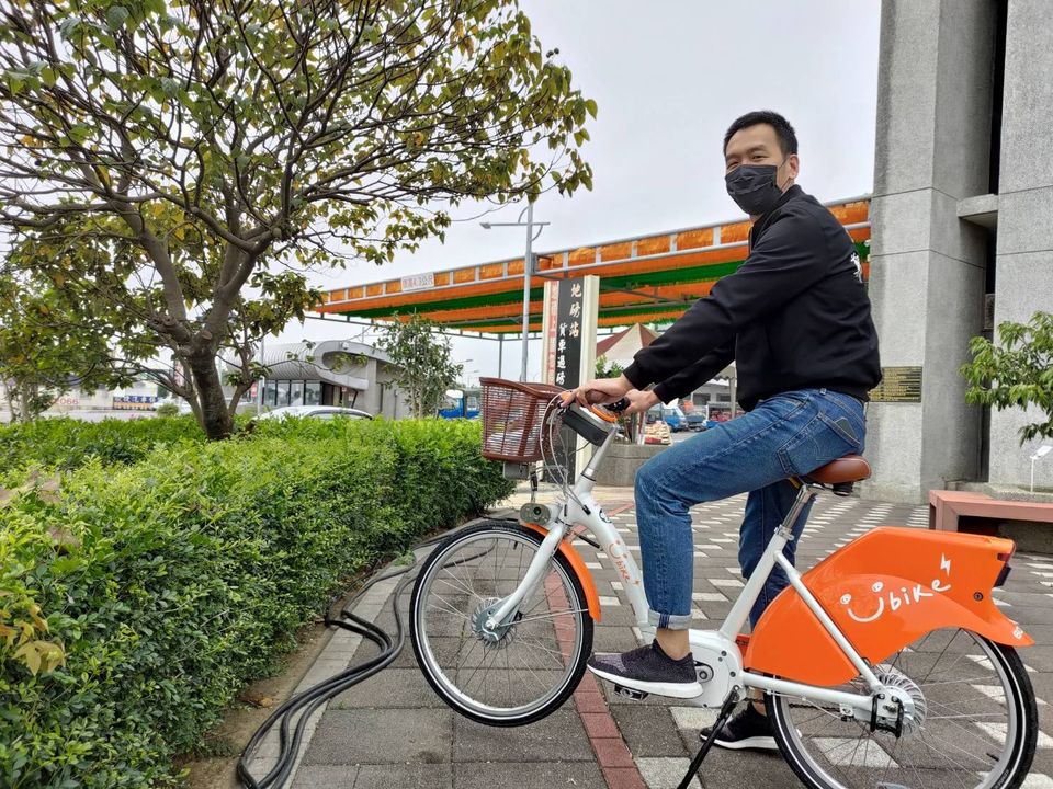 鄭光宏希望微笑單車在嘉義市達到里里有站的目標。 圖：鄭光宏/提供