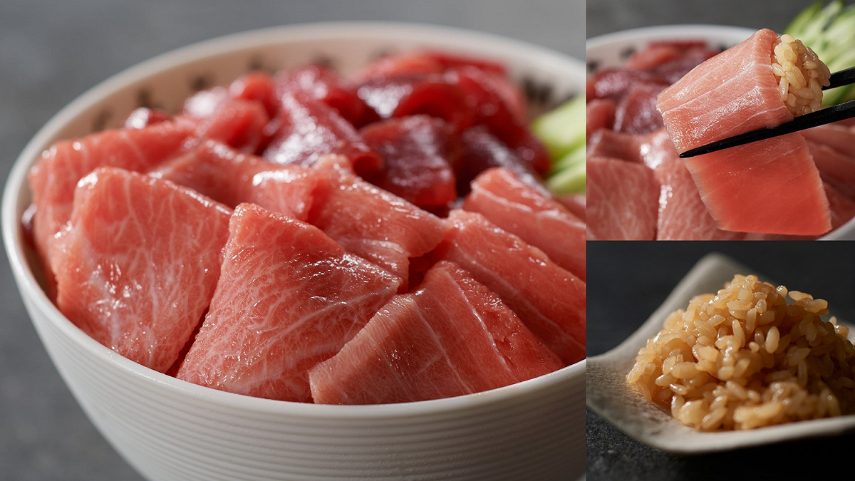 「鮪魚與醋飯」的這碗鮪魚丼，旅客可以依心情自由選擇鮪魚和醋飯的多寡。