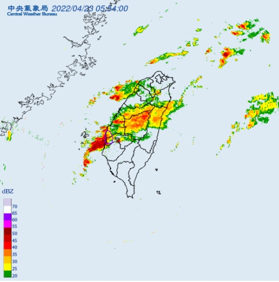 中央氣象局針對「雲林縣、嘉義縣、台南市」發布大雷雨即時訊息。 圖/中央氣象局