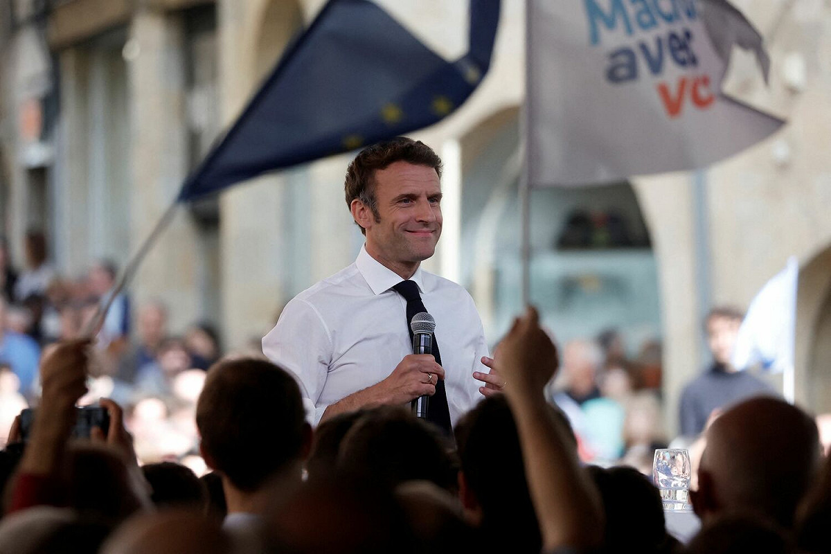 馬克宏（Emmanuel Macron）順利連任法國總統後，對俄羅斯的態度成為國際間日益關注的議題之一。 圖：達志影像/路透社