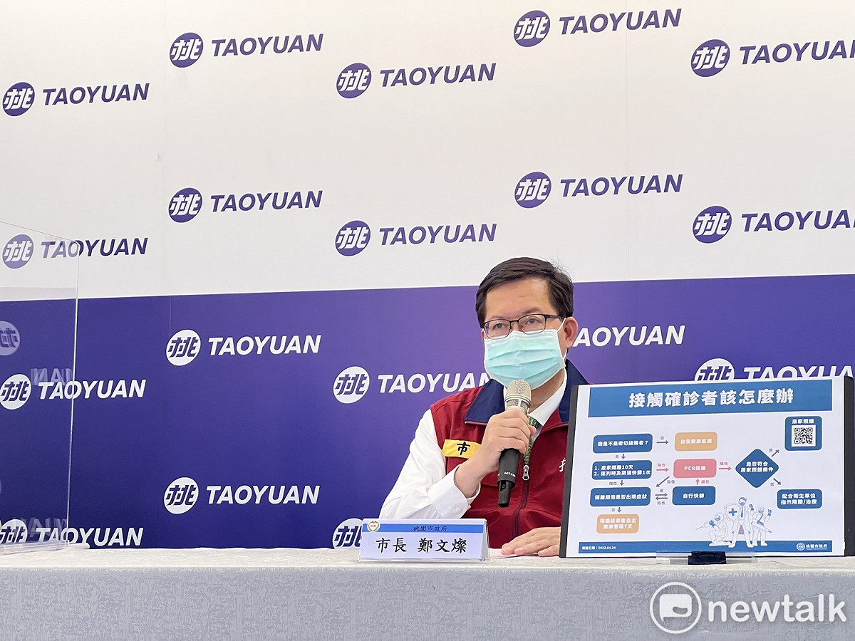 鄭文燦呼籲企業需建立定期快篩機制，即早發現確診者以確保公司營運安全。 圖：桃園市政府／提供