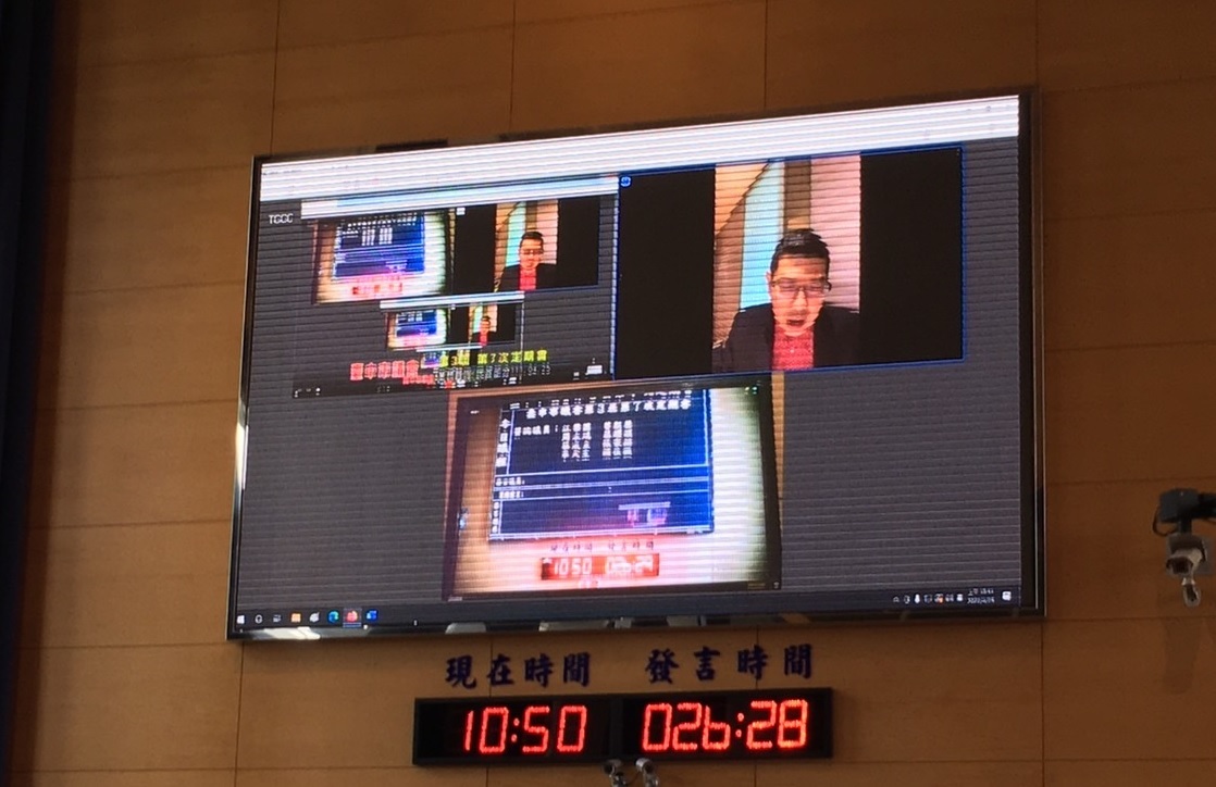 周永鴻以視訊質詢，創中市議會先例。 周永鴻/提供