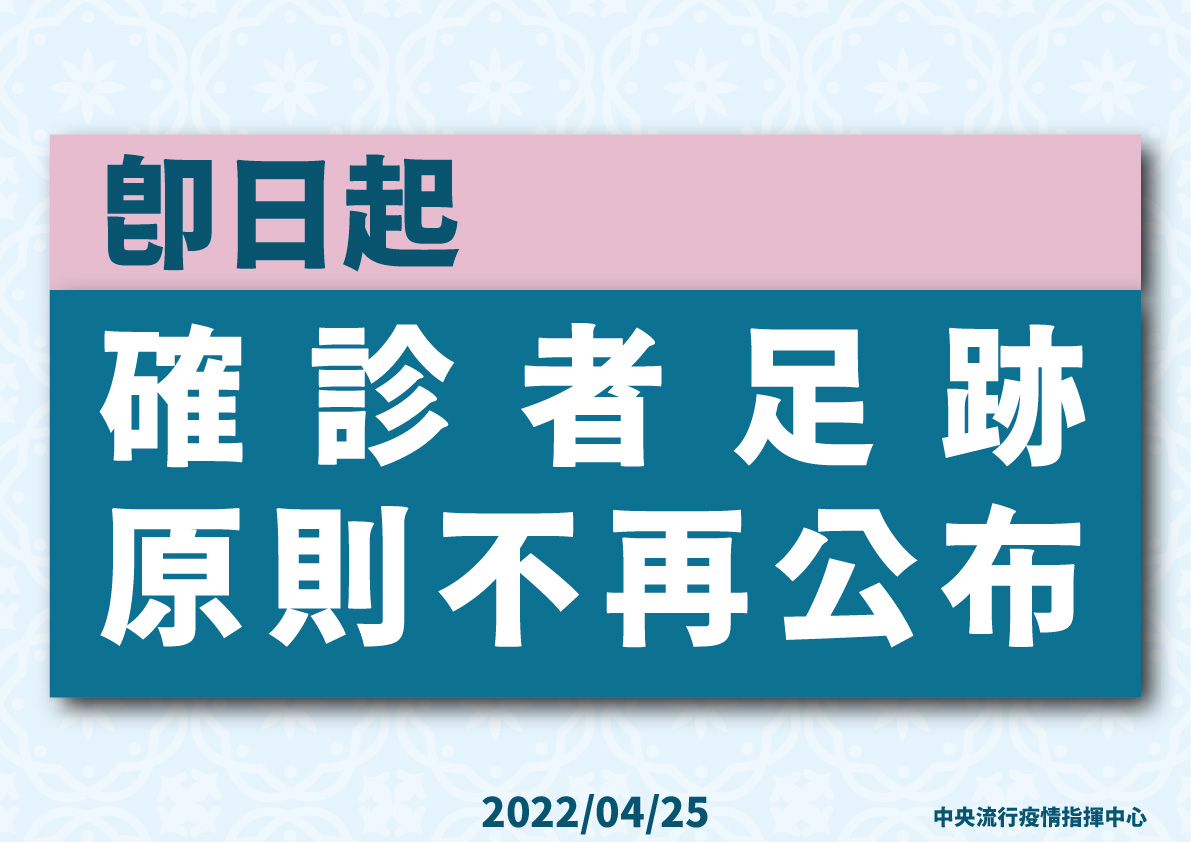 即日起確診者足跡再公布 圖：中央流行疫情指揮中心/提供