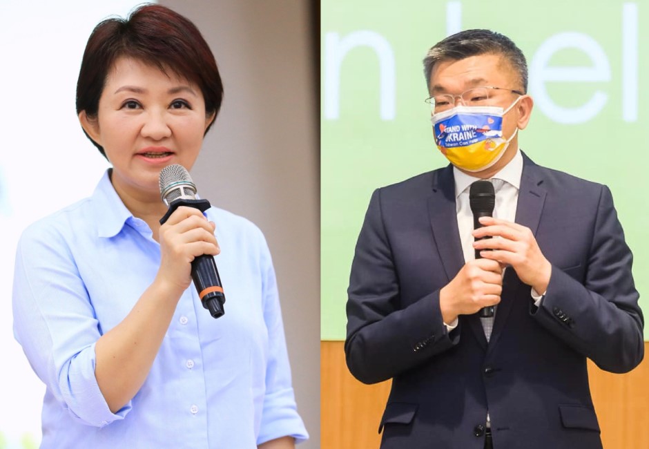 民進黨徵召立法院副院長蔡其昌（右）出戰現任台中市長盧秀燕（左）。 image source：FB/盧秀燕、蔡其昌
