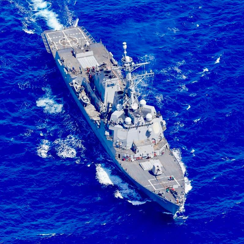 美軍勃克級導向飛彈驅逐艦桑普森號（USS Sampson）26日通過台灣海峽。（資料照） 圖：翻攝USS Sampson臉書