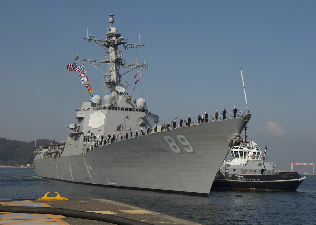 美國海軍去年罕見曝光馬斯廷號驅逐艦和中共遼寧艦近距離航行的照片。圖為馬斯廷號驅逐艦（DDG－89）。 圖：翻攝自美國海軍官網（United States Navy）(資料照)