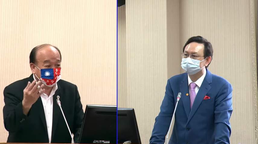 中國國民黨立委吳斯懷質詢僑委會主委童振源。 圖：擷自立法院IVOD影片