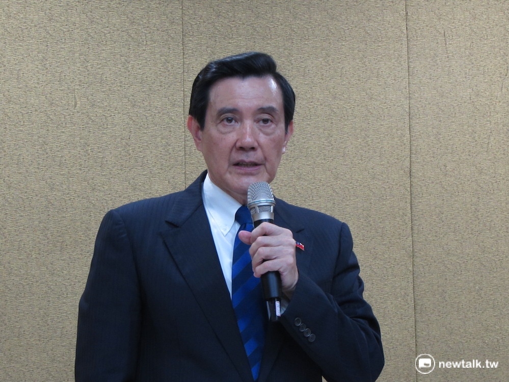 前總統馬英九16日上午在台大國際會議中心召開記者會。 圖：邱珮文/攝