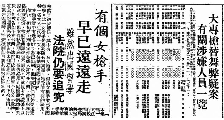 北市議員歐陽龍與藝人傅娟之女歐陽妮妮，期末考請槍手代考引起關注；其實早在戒嚴時期就有找槍手代考情事，其中一名女槍手從前靠爸，後來靠弟，永遠逍遙法外。 圖：管仁健提供