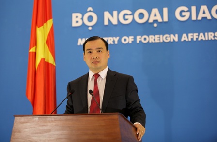 越南外交部發言人黎海平抨擊中國軍演，是再次嚴重侵犯越南主權，違背兩國高層領導所達成的共識， 圖：翻攝越南外交部官網