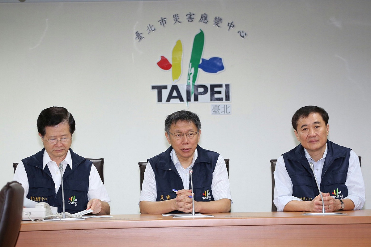 台北市長柯文哲8日上午主持防災會報後記者會。 圖：台北市政府提供。