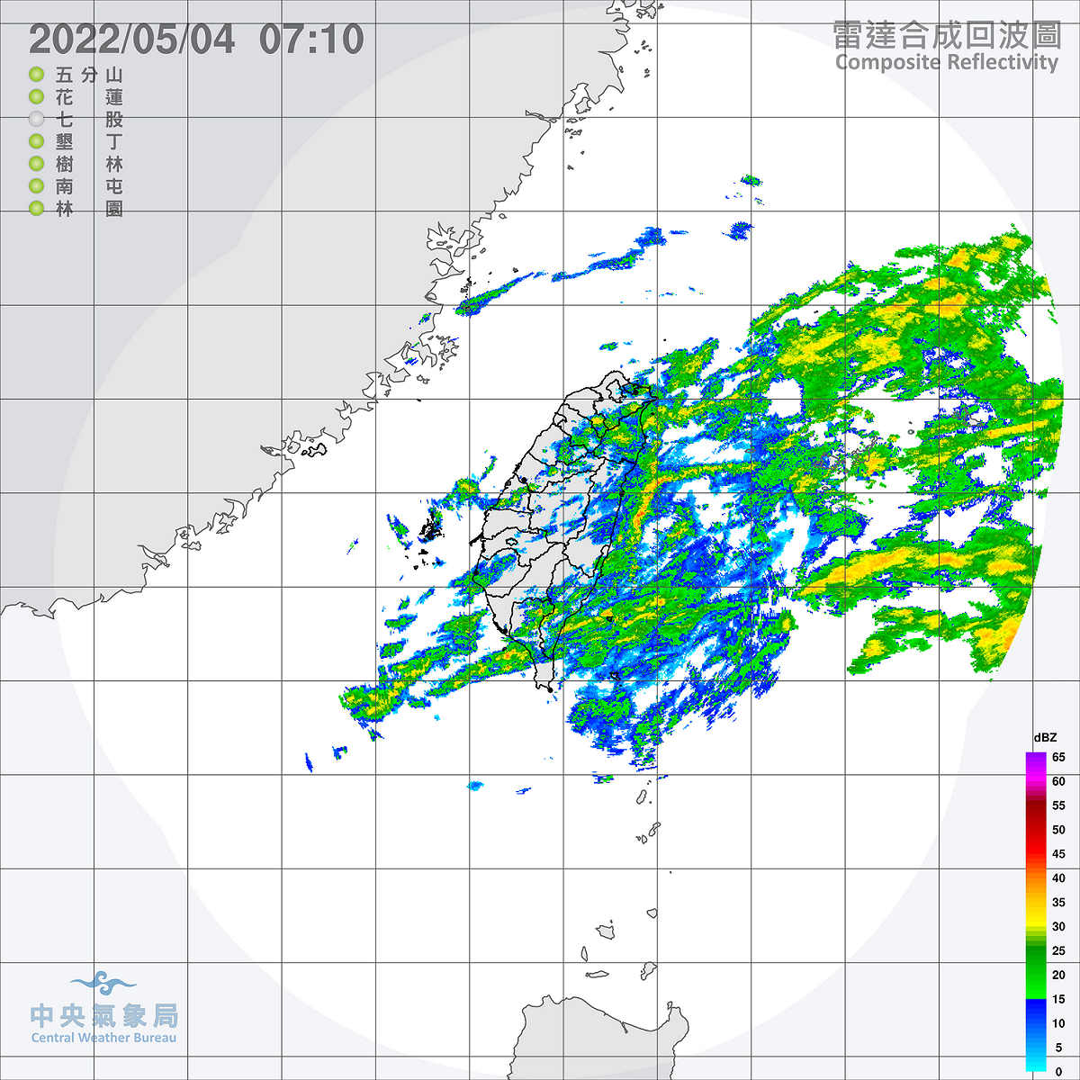 受到偏東風影響，今天東半部將有局部短暫雨，西半部山區午後也會有短暫雨。 圖：中央氣象局/提供