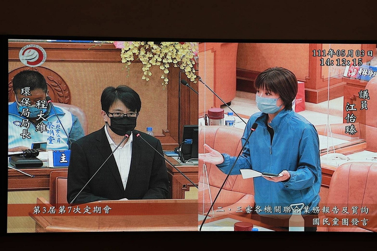 新北市議員江怡臻5月3日於議會質詢時表示，一次性紙容器的使用率較之前高出一成，市府應積極推動循環經濟政策，讓民眾熟悉減塑，推動減少一次性餐具的使用模式。