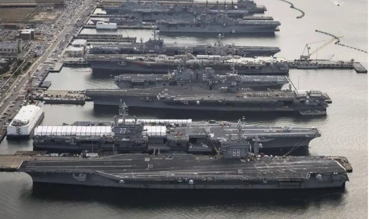 美軍的航母艦隊。 圖 : 翻攝自聆聽視野
