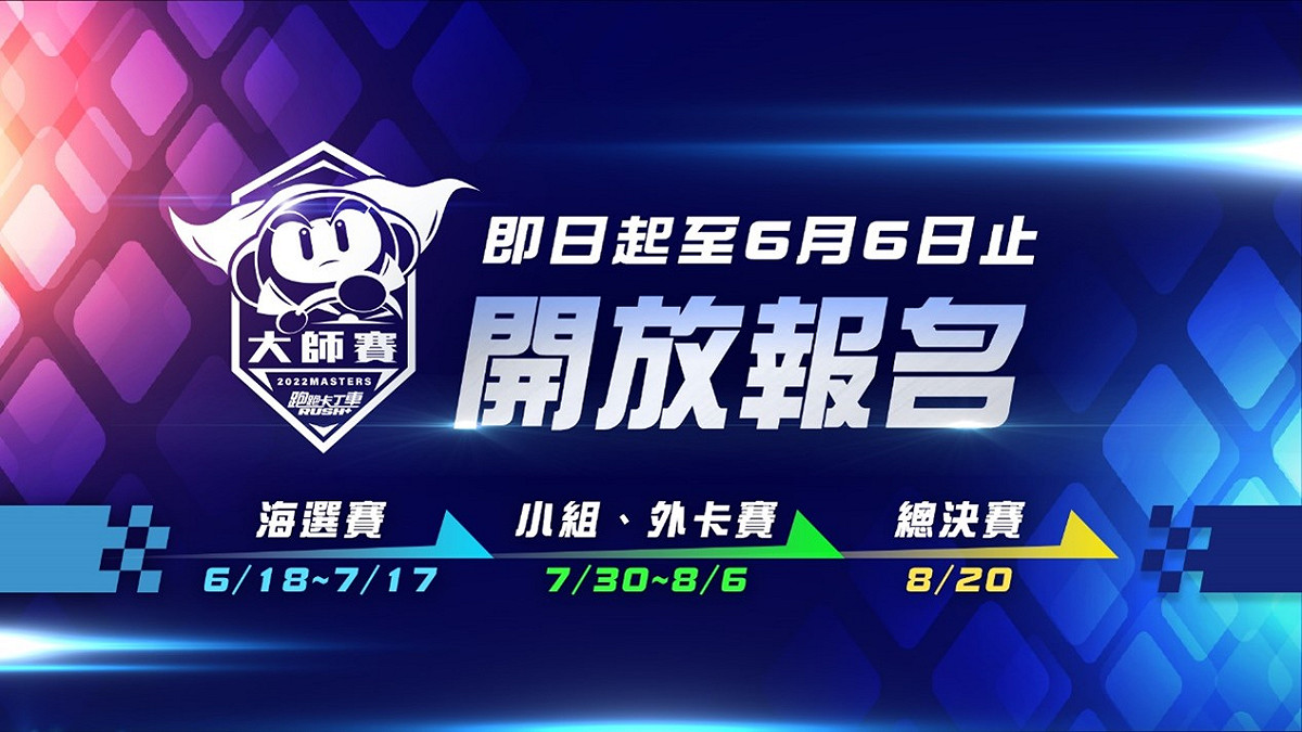 《跑跑卡丁車RUSH+》2022大師賽 比賽走期日程總覽 圖：NEXON/提供