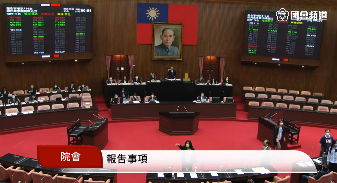 人事同意權案列入院會報告事項，經投票後，順利付委。 圖：國會頻道