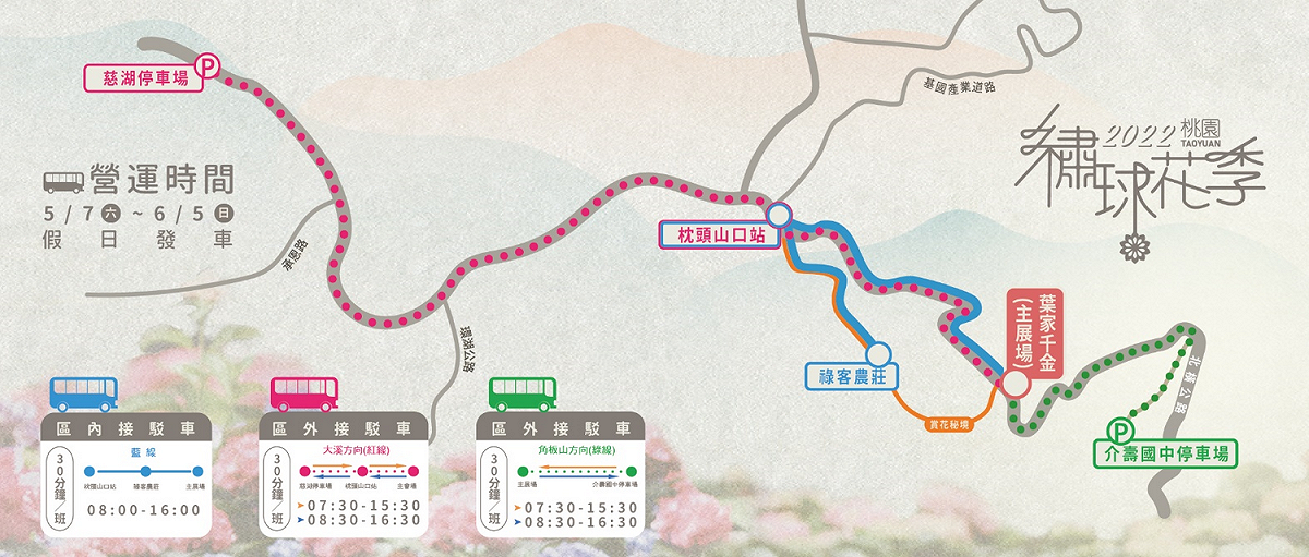 接駁車路線和營運時間。