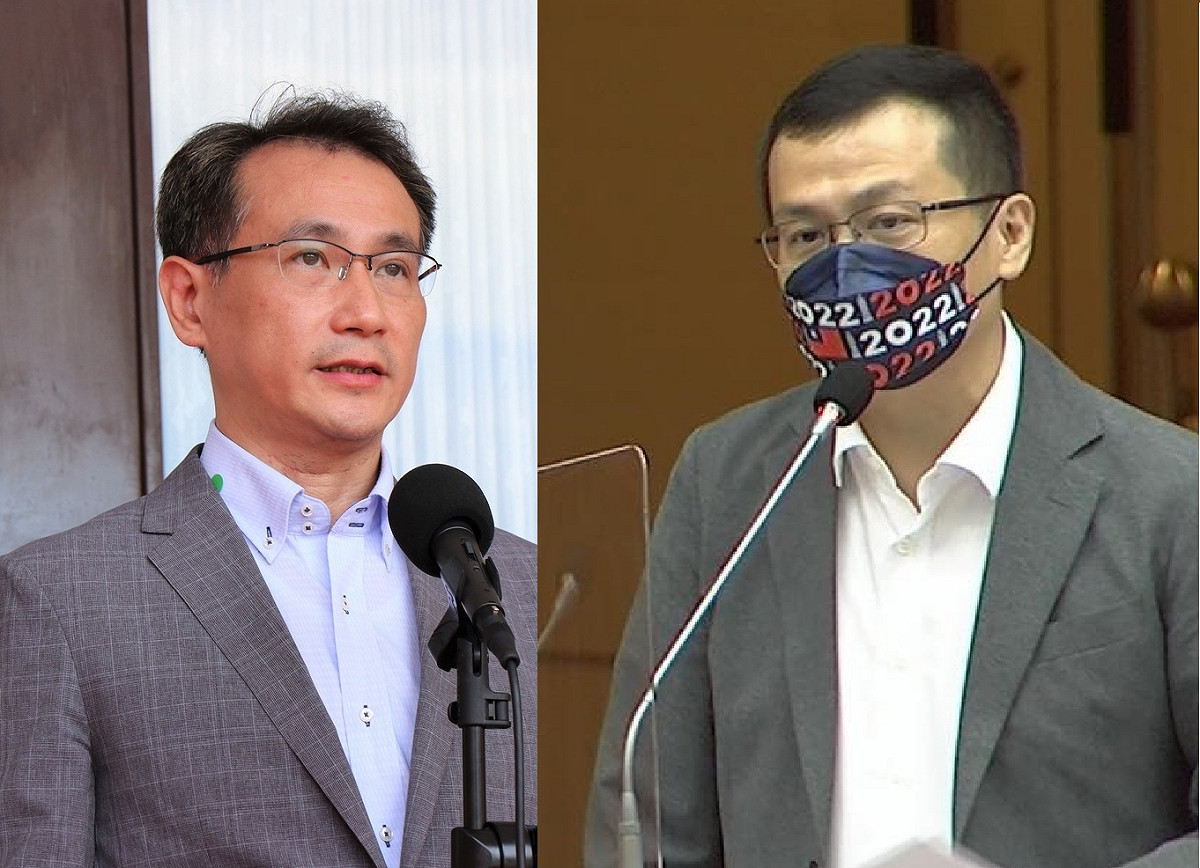 民進黨立委鄭運鵬(左)，國民黨桃園市長擬參選人羅智強(右)。 圖：羅國嘉攝（資料照片）/翻攝自羅智強臉書