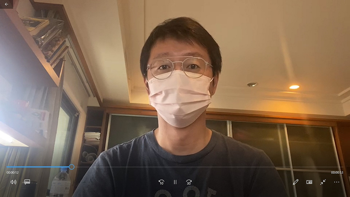 江肇國自錄影片感謝正國會的弟弟妹妹們來相挺。 江肇國/提供