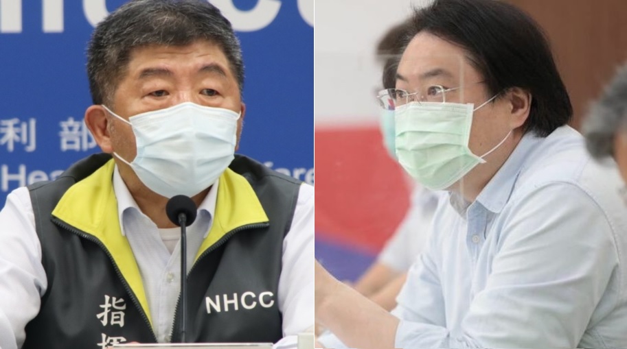 中央流行疫情指揮中心指揮官陳時中、基隆市長林右昌 圖：中央流行疫情指揮中心、翻攝自林右昌臉書