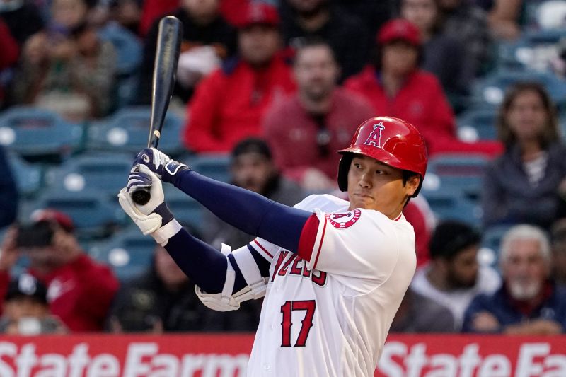 大谷翔平敲安。 圖／美聯社／達志影像