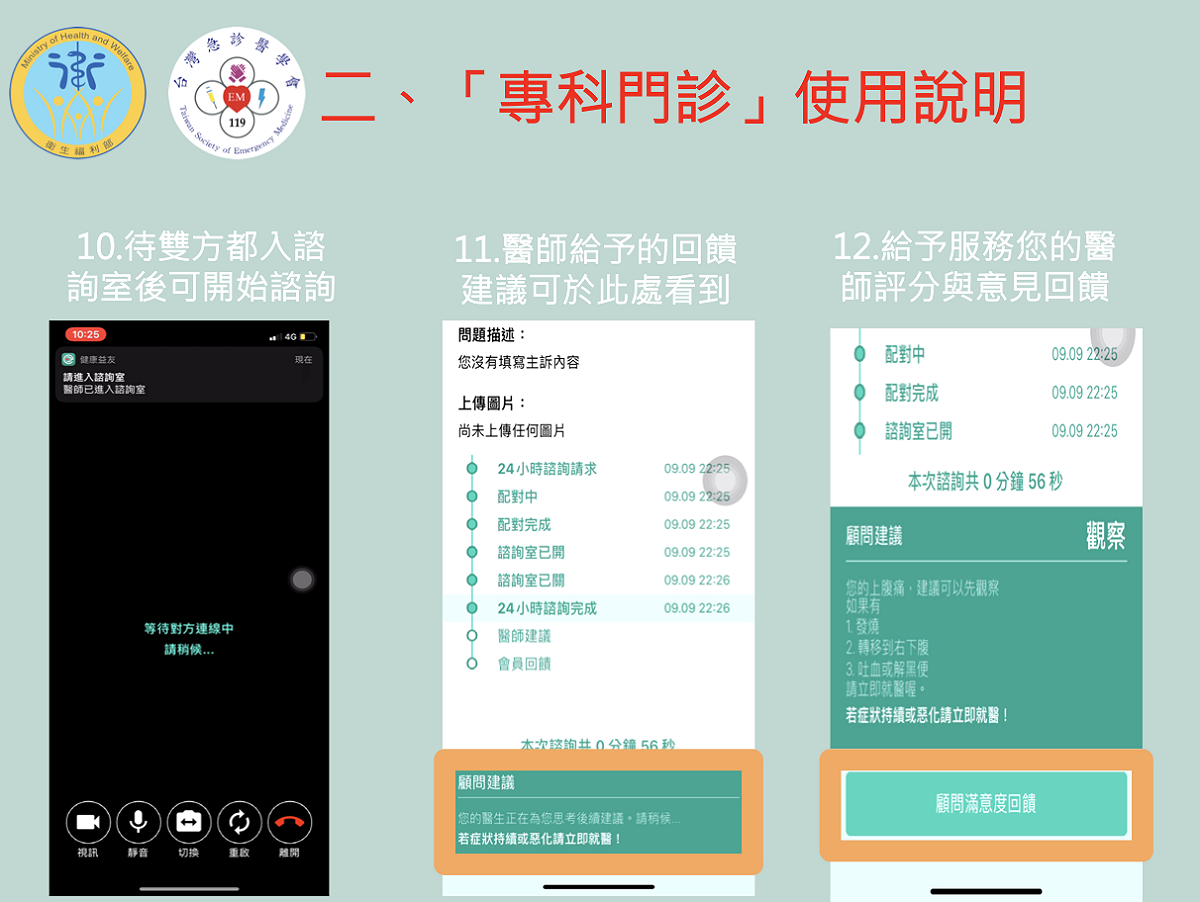 諮詢結束後可看到醫師給予的回饋與建議。 圖：衛生福利部/提供