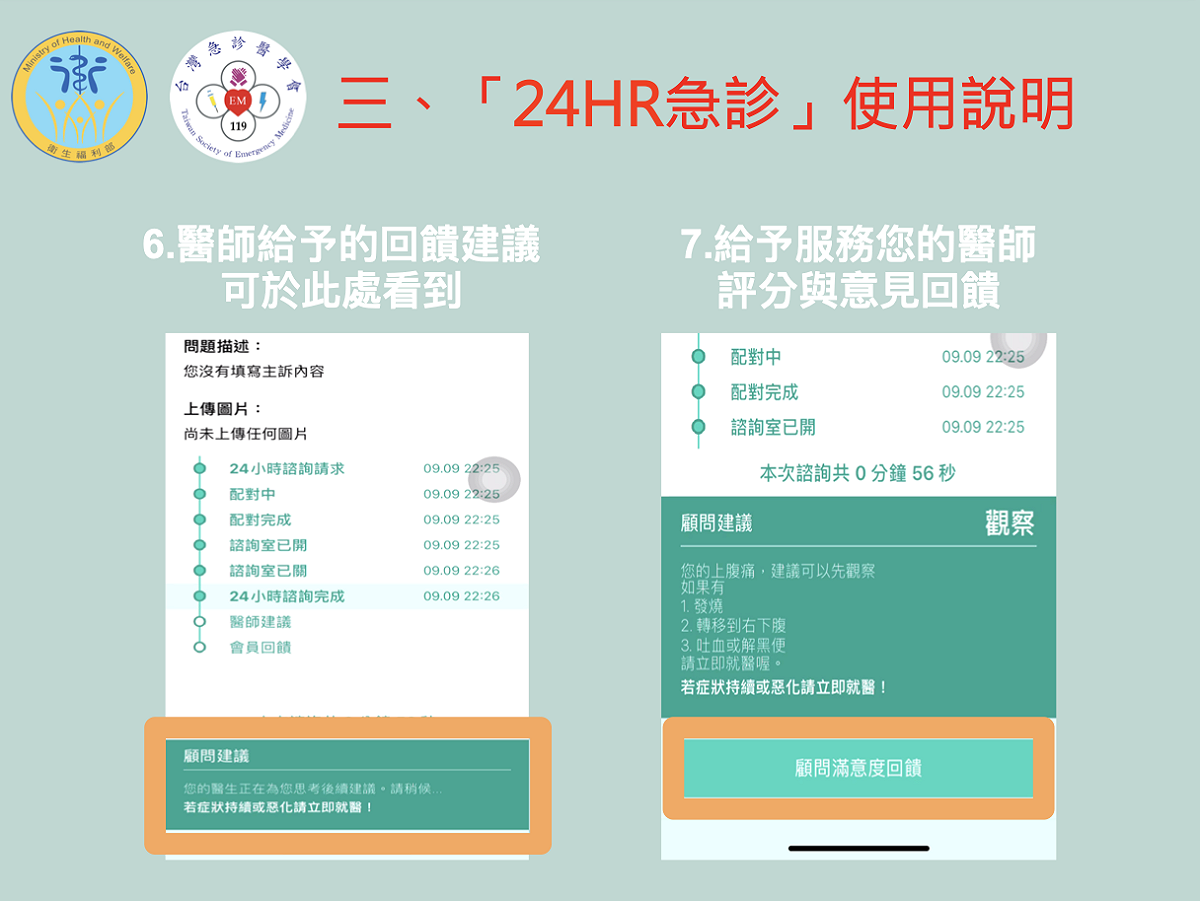 諮詢結束後可看到醫師給予的回饋與建議。 圖：衛生福利部/提供