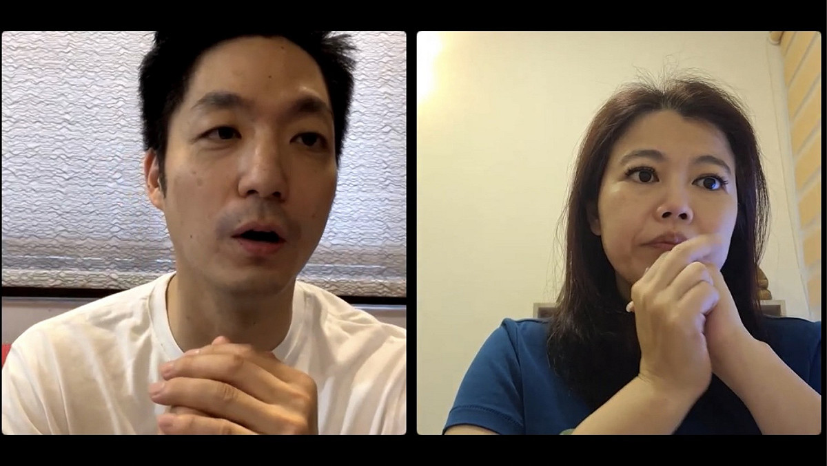 國民黨立委蔣萬安今（14）日上午與市議員游淑慧在臉書直播。 圖：擷取自蔣萬安臉書直播