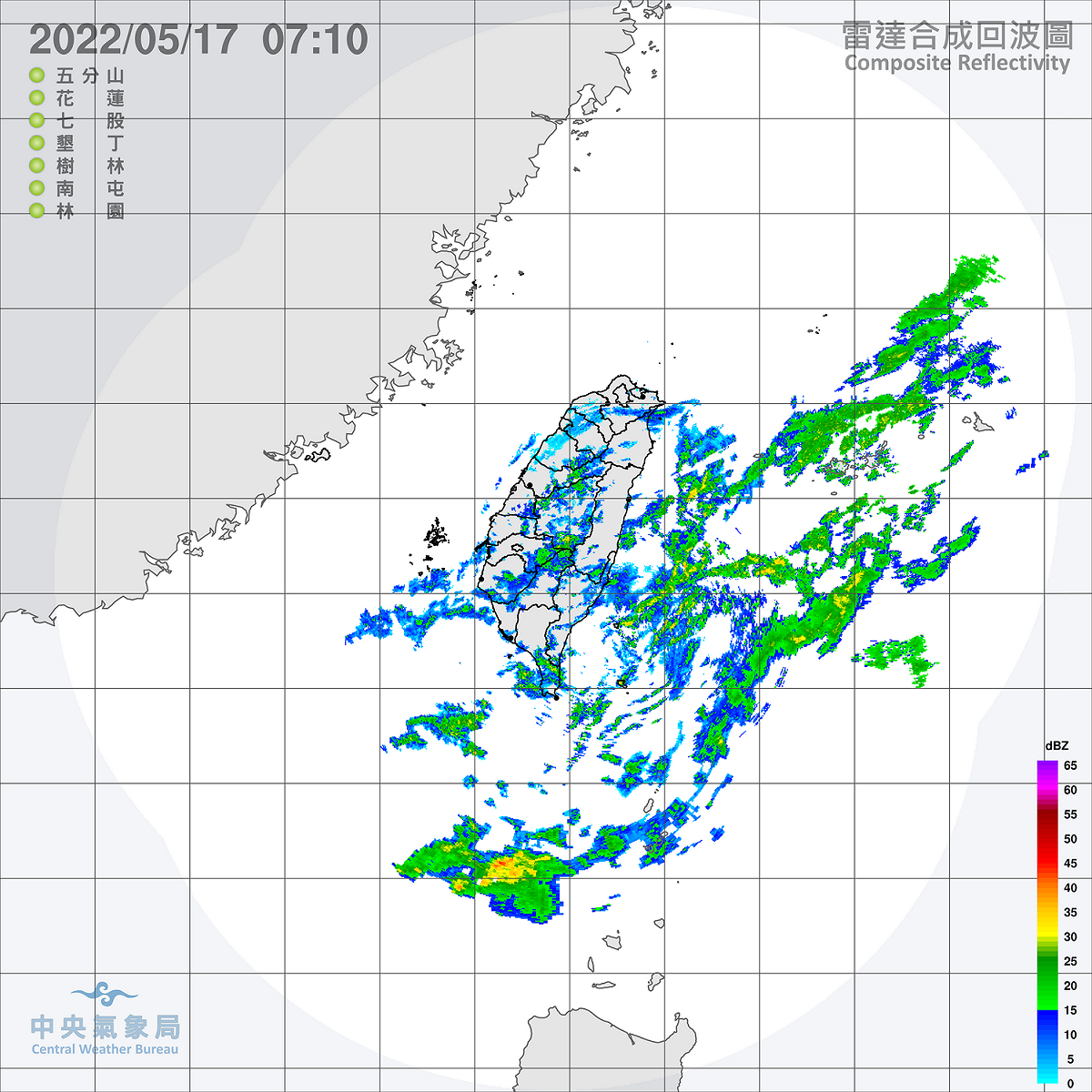 今天起東北季風逐漸減弱，不過南投與花蓮山區的降雨仍然劇烈。 圖：中央氣象局/提供