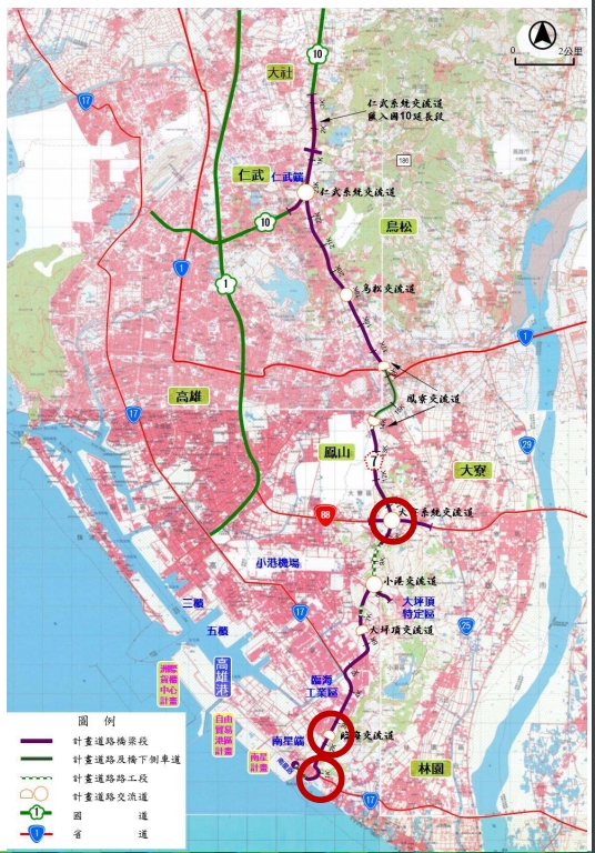 國道7號興建延宕10多年，第3次環評初審仍卡關（國7路線圖）。 圖：擷取自高公局環境影響評估報告