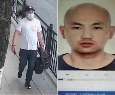 澳門酒店雙女裸屍命案兇嫌事後變裝，躲避警方追緝。 圖 : 翻攝自湖南警方照片