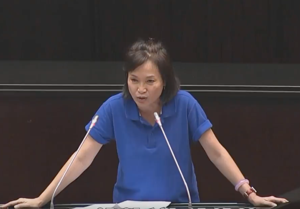 國民黨立委柯志恩要求「黨產處理委員會」的委員，應比照公視董事遴選，由超過4分之3審查委員同意才得以委任。 圖：翻攝自立法院直播畫面