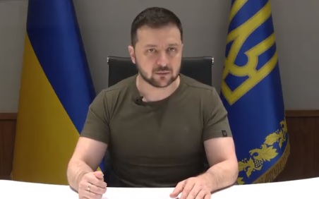 烏克蘭總統澤連斯基（Volodymyr Zelensky）呼籲普丁回到現實世界才能進行交談。 圖：翻攝自WEF推特