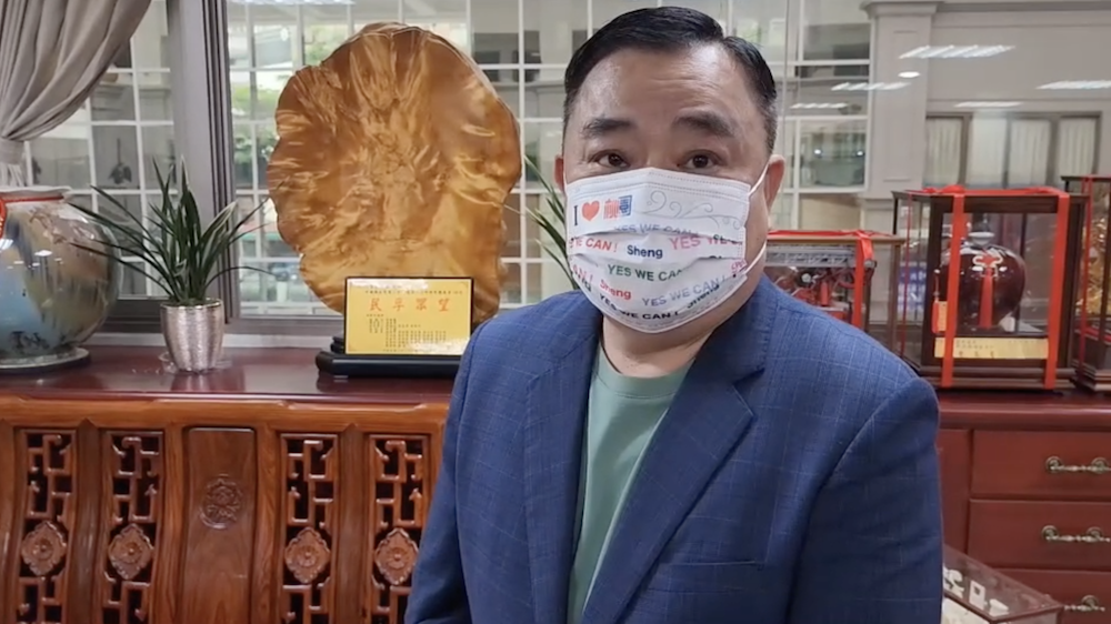 邱奕勝表示，不知道張善政要來訪的事，兩人沒有約好。 圖：林昀真/翻攝