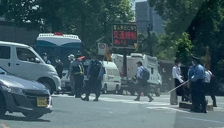 因為拜登來訪，東京處處風聲鶴唳，警力戒備十足 圖:劉黎兒/攝