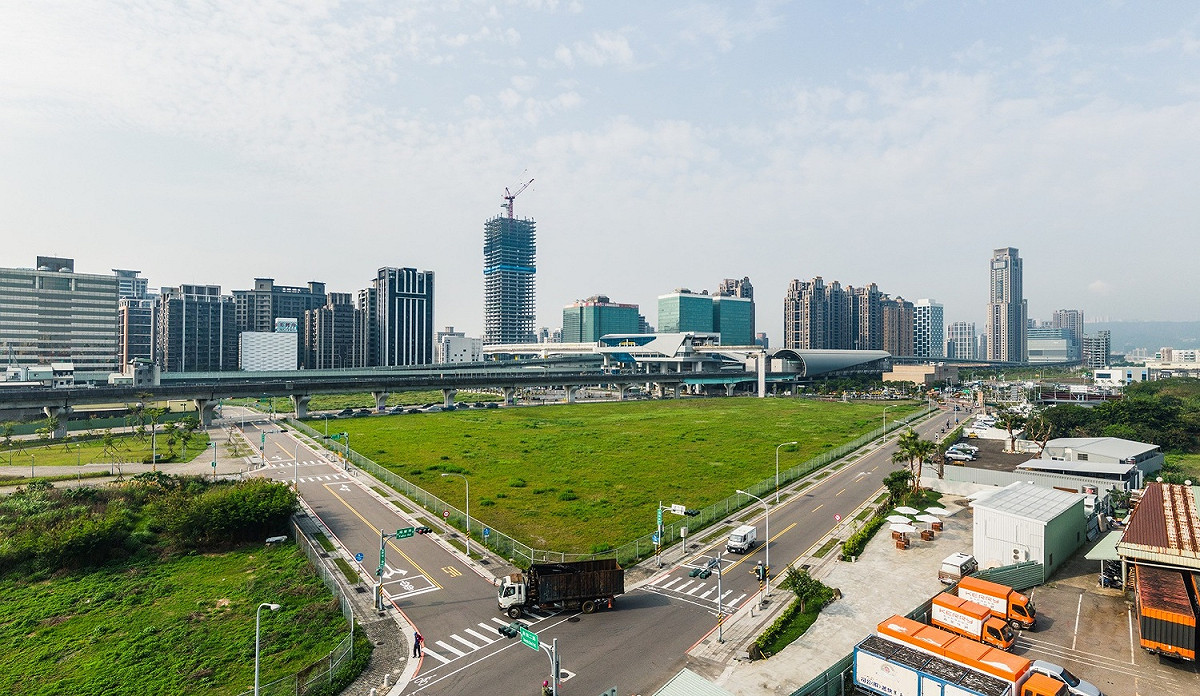 新莊知產園區特定產業專區用都計變更範圍空照圖。 圖：新北市城鄉局提供