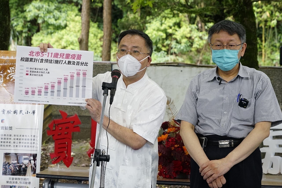 台北市長柯文哲（右）、副市長蔡炳坤（左）。 圖：台北市政府 / 提供