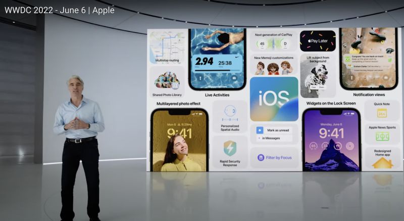iOS 16正式亮相，卻被網友認為有Android 的影子在。 圖／翻攝Apple直播發表會