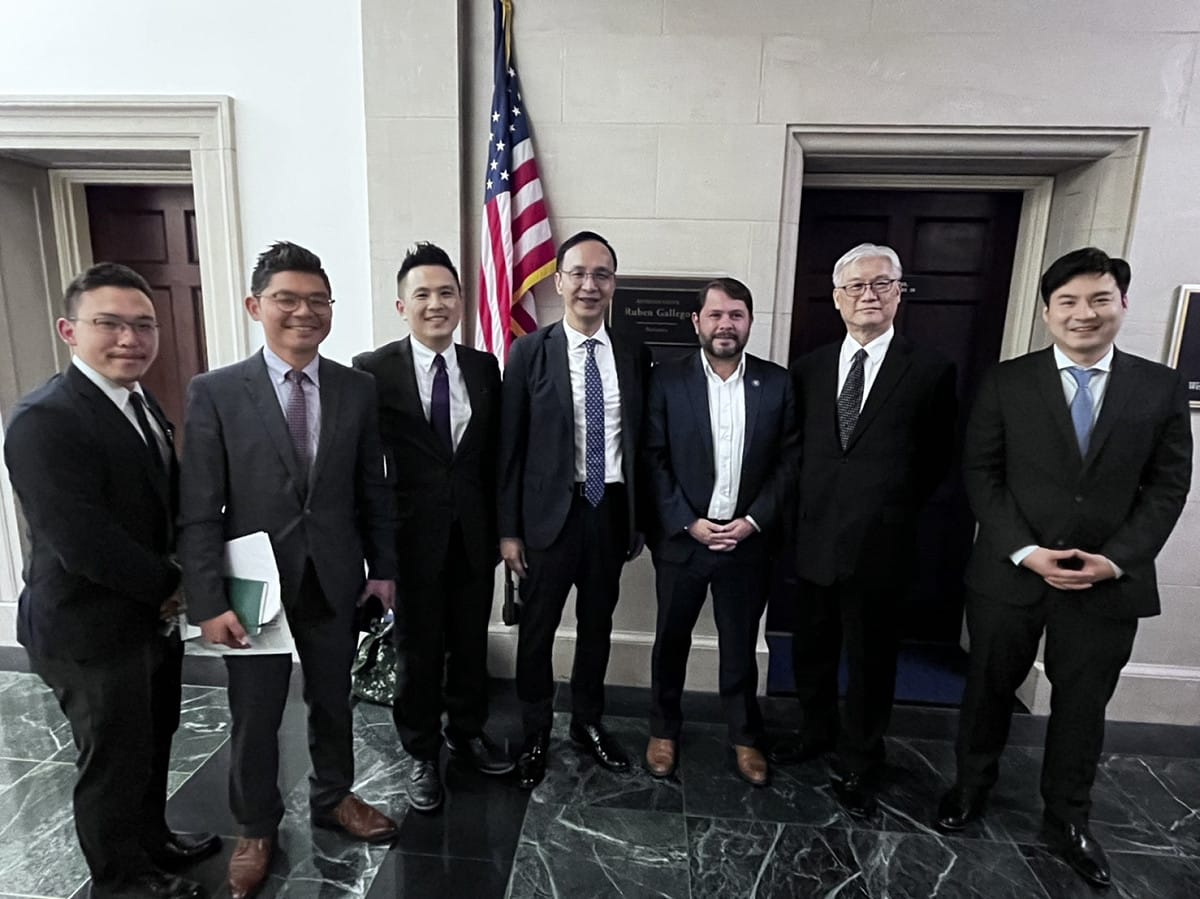 朱立倫拜會多位跨黨派友台議員。 圖:國民黨提供