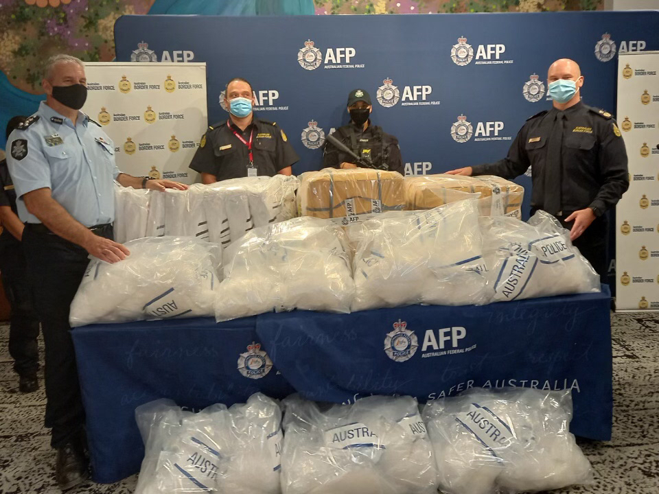 澳洲警方查獲大量冰毒非法入境。 圖:澳洲聯邦警察推特 AFP @AusFedPolice