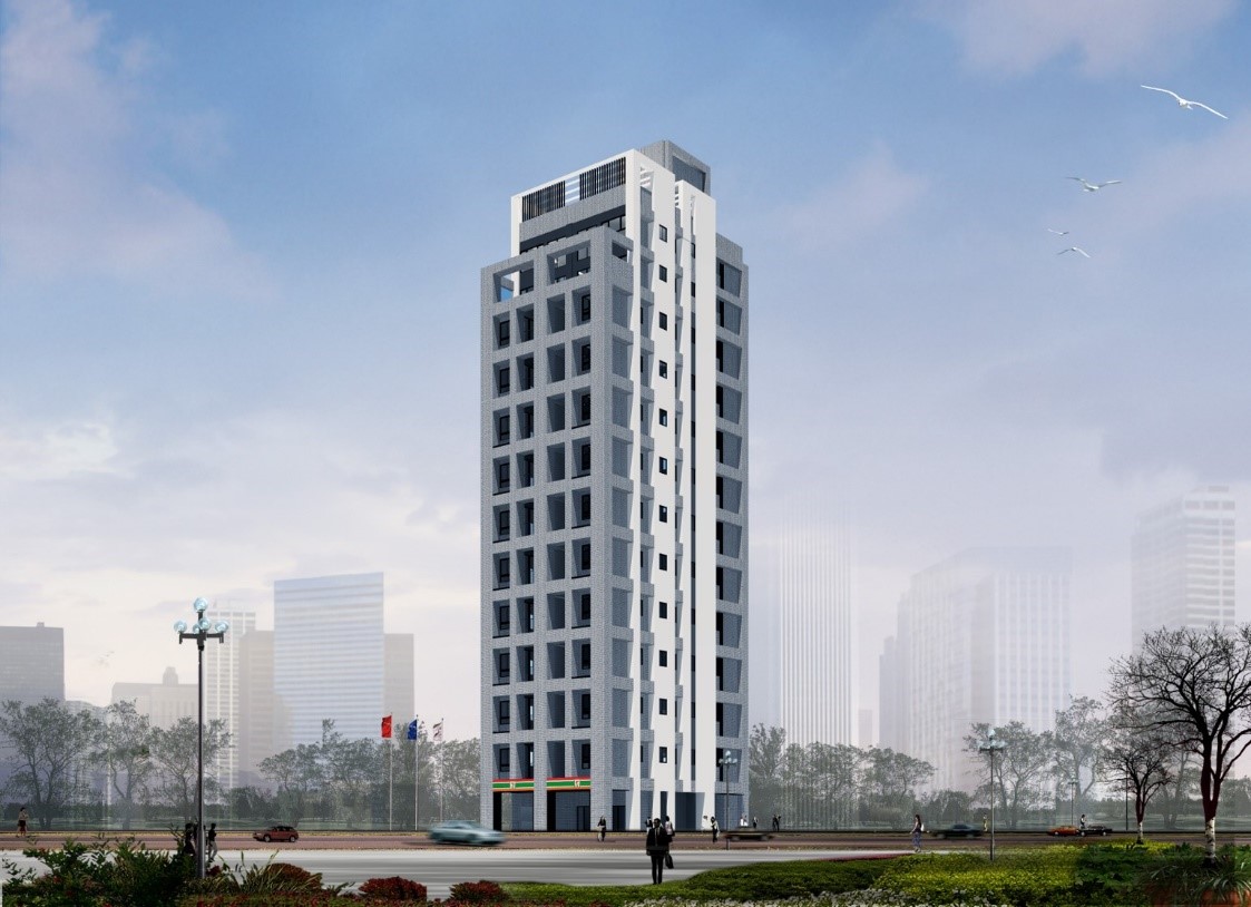 重建後建築物外觀立面圖。 圖：新北市都更處提供