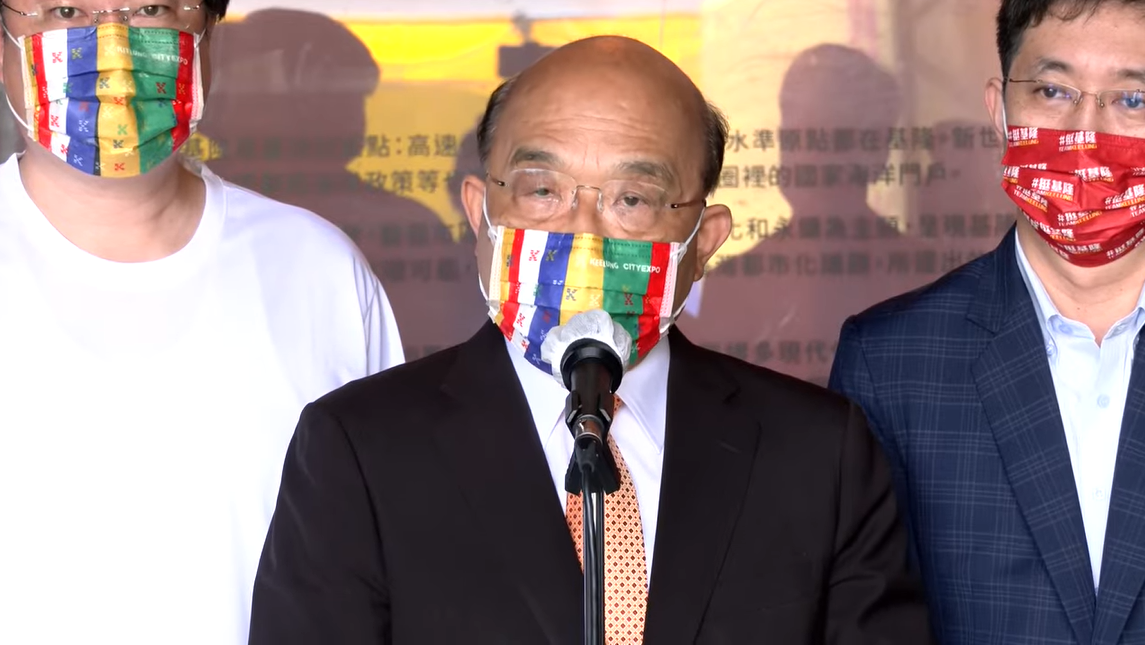 行政院長蘇貞昌今（10）天在基隆出席「2022城市博覽會開幕典禮」前受訪。 圖：擷自直播畫面