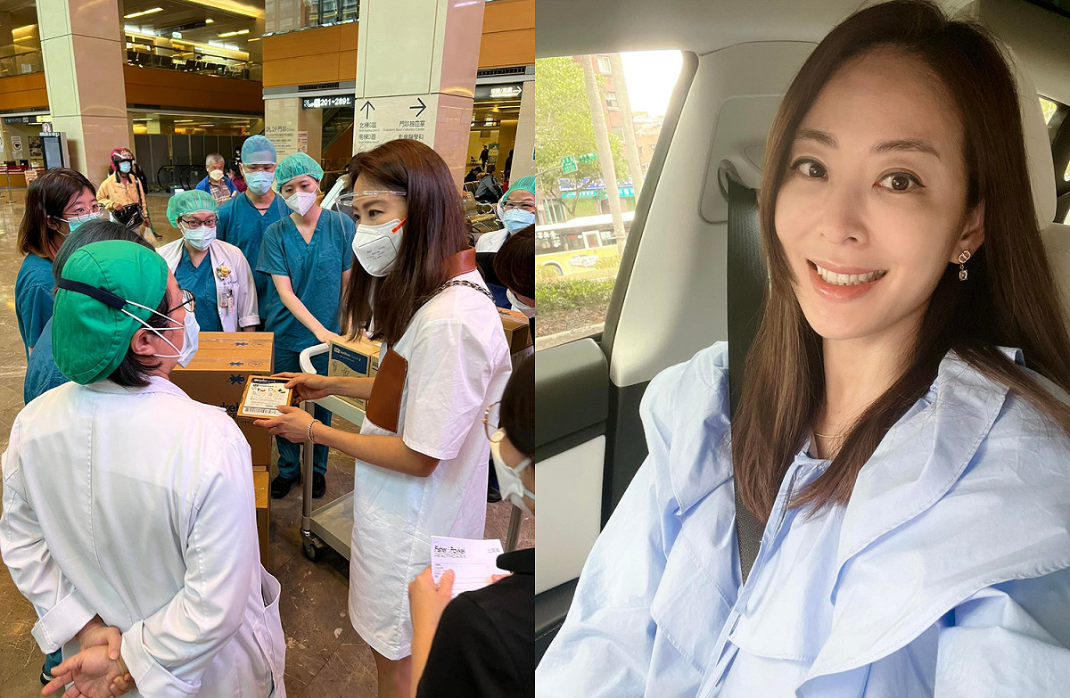 賈永婕勤跑醫院捐贈醫療物資。 圖：翻攝自賈永婕臉書