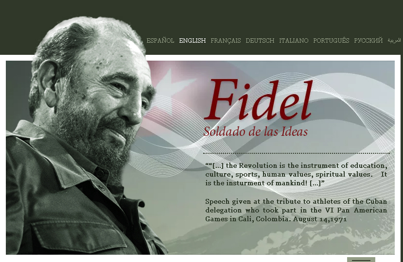 古巴革命領袖卡斯楚（Fidel Castro）辭世，未來美國與古巴間的關係發展，引發關注。 圖：翻攝卡斯楚官網