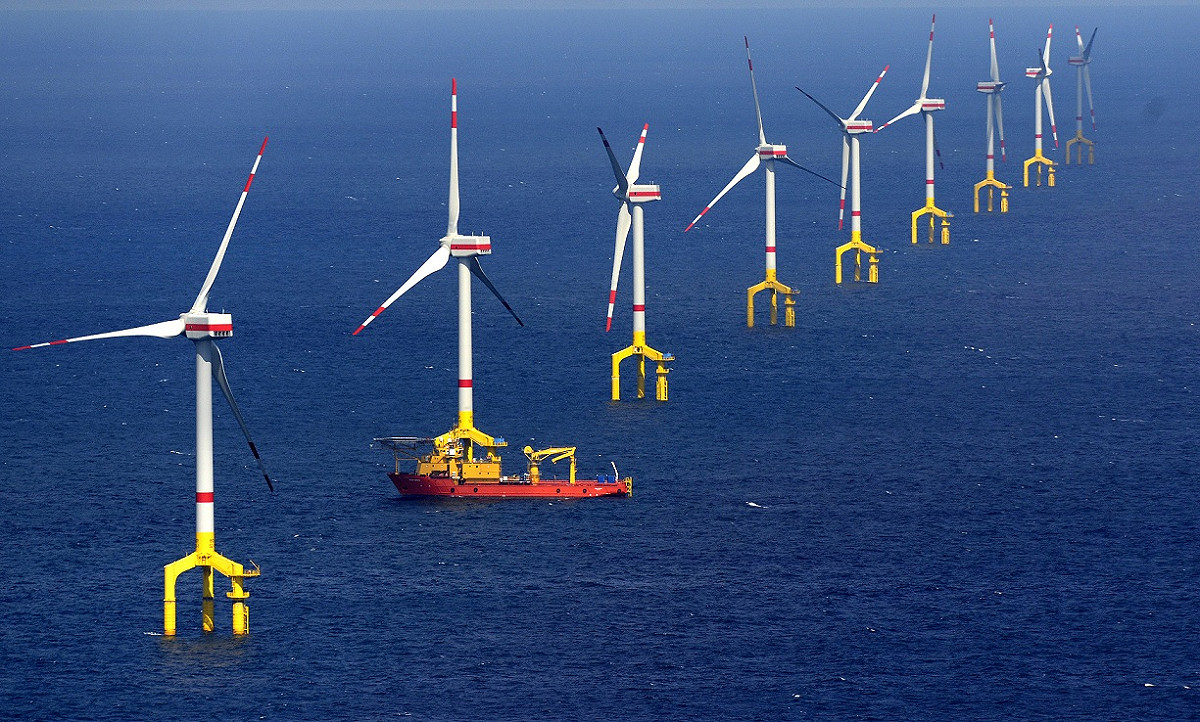 在德國政府宣示將於2022年全面廢止核電後，全力發展風力、太陽能、甚至地熱、潮汐等替代能源。圖為風力發電。 圖：達志影像/路透社資料照片