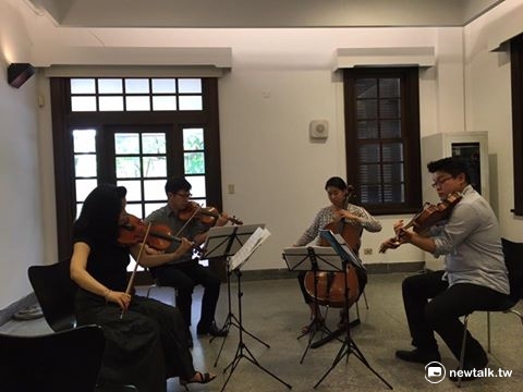 福爾摩莎四重奏在台北光點與媒體見面時，現場演奏部分曲目。 圖：鄭惠君/攝