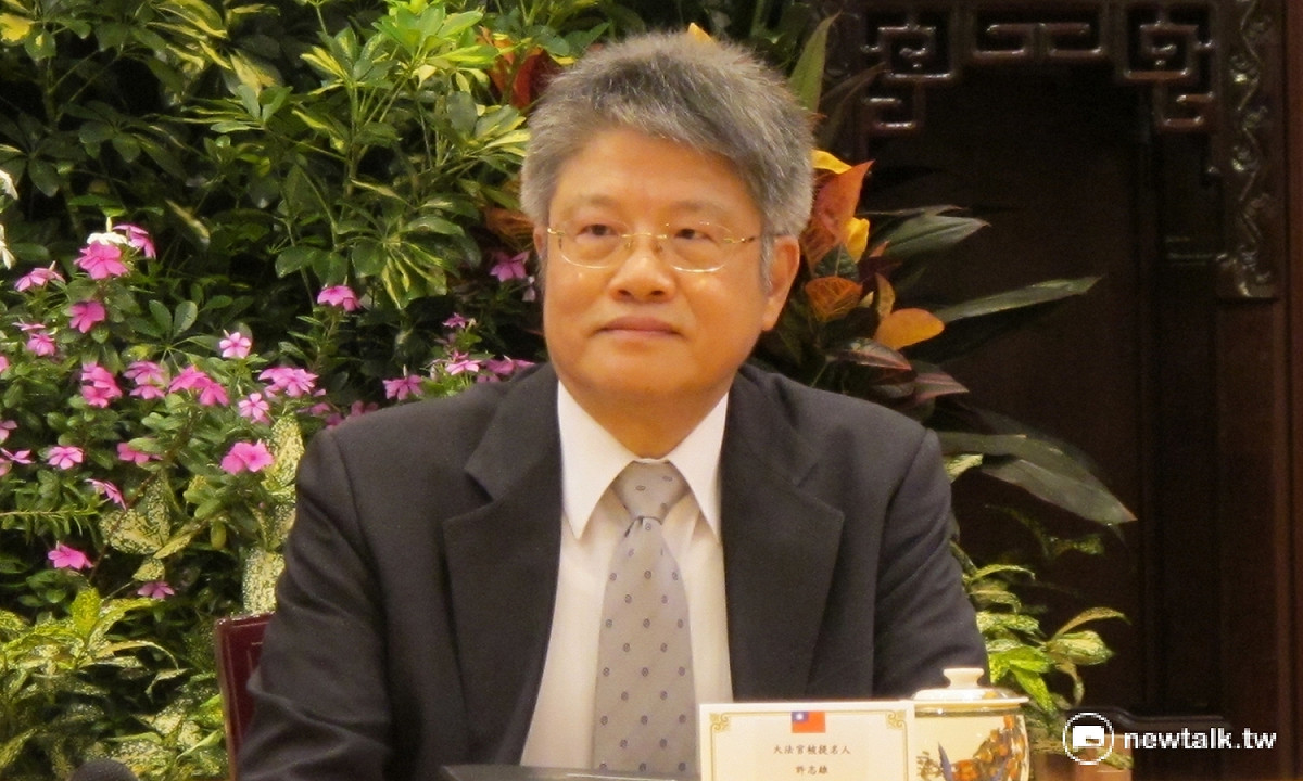 大法官被提名人許志雄1日出席總統府提名記者會。 圖：林朝億/攝