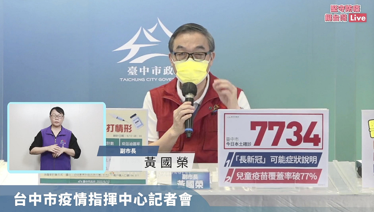台中市12日新增本土確診7734例。為因應確診者於解隔後仍出現COVID-19所致相關症狀，市內有台中榮總等15間醫院提供「染疫康復者整合門診」服務。 圖：截自台中市衛生局臉書