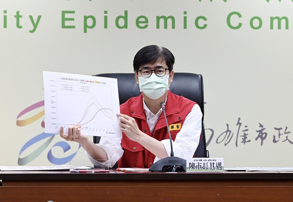 陳其邁宣布高中以下學校延長遠距教學到放暑假。 圖：高雄市政府提供